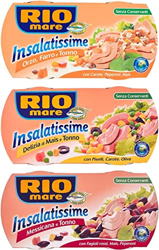 Rio Mare Insalatissime testpaket - Insalatissime Delizia di Mais e Tonno Pinne Gialle 2 x 160g + Insalatissime alla Messicana e Tonno Pinne Gialle 2 x 160g + Insalatissime Orzo, Farro e Tonno 2 x 160g von Rio mare