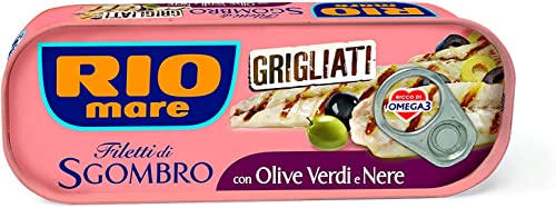 Rio Mare Sgombro gegrillte Makrelenfilets mit grünen, schwarzen Oliven 120g von Rio Mare