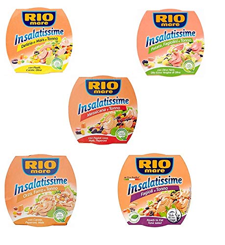 TESTPAKET Rio Mare Insalatissime Thunfisch in Olivenöl Thunfischsalate 5 x 160g von Rio Mare