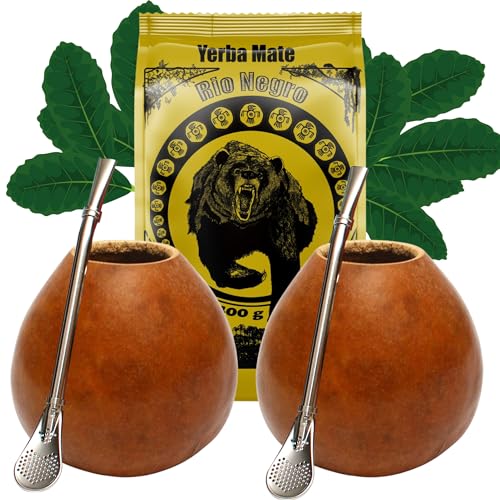 Yerba Mate-Tee Set FOR TWO Rio Negro 400g ● Argentinischer Yerba Mate ● Natürliche Mate-Kalebasse Pumpkin ● Edelstahl Trinkhalm Bombilla 15cm Yerba Mate-Tee Set FOR TWO Rio Negro 400g ● Argentinischer Yerba Mate ● Natürliche Mate-Kalebasse Pumpkin ● Edelstahl Trinkhalm Bombilla 15cm von Rio Negro