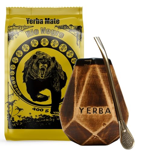 Yerba Mate-Tee Set mit Yerba Mate Rio Negro 400g ● Argentinien Yerba Mate Tee ● Keramik mate kalebasse tee tasse Cristal Honig 350ml ● Edelstahl Trinkhalm Bombilla 19cm Yerba Mate-Tee Set mit Yerba Mate Rio Negro 400g ● Argentinien Yerba Mate Tee ● Keramik mate kalebasse tee tasse Cristal Honig 350ml ● Edelstahl Trinkhalm Bombilla 19cm von Rio Negro