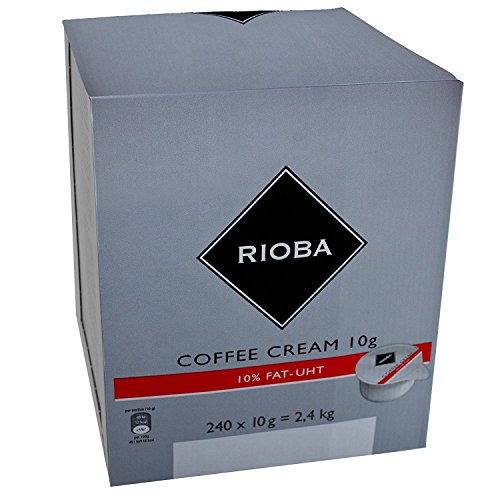 Rioba Coffee Cream, Kaffeesahne 10% Fett, ultrahocherhitzt, 240 Stück je 10g, 2.4 KG von Rioba
