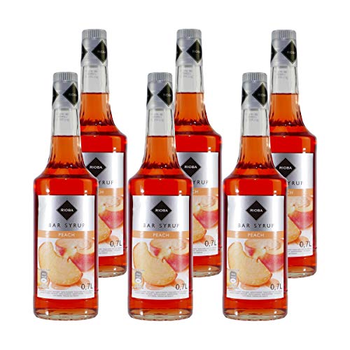 Rioba Peach (Pfirsich) Bar-Syrup (6 x 0,7L) von Rioba