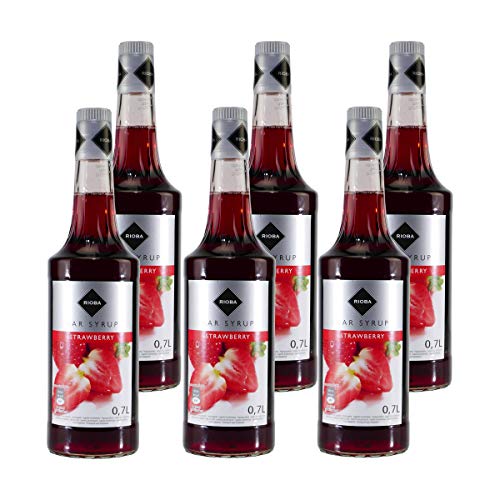 Rioba Strawberry (Erdbeer) Bar-Syrup (6 x 0,7L) von Rioba