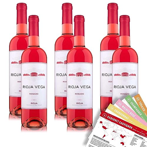 Rioja Vega Rosado DOC, trocken, sortenreines Weinpaket + VINOX Winecards (6x0,75l) von Rioja Vega