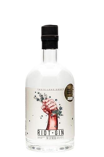 Riot Gin - London Dry Gin 50% Vol. - 0.5l - handgefertigt und destilliert in Deutschland | Wacholder und Zitrus | 7 Botanicals | ideal für Gin Tonic Cocktails von Riot Gin