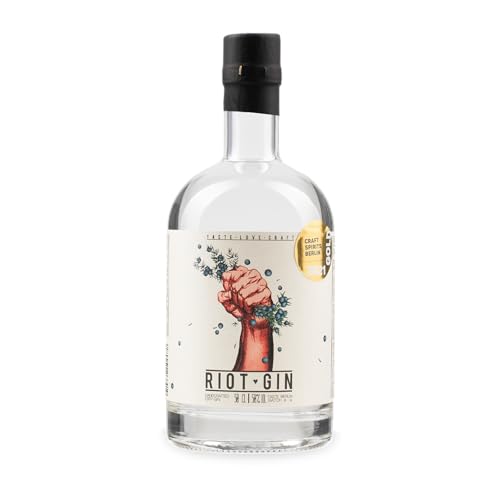 Riot Gin - London Dry Gin 50% Vol. - 0.5l - handgefertigt und destilliert in Deutschland | Wacholder und Zitrus | 7 Botanicals | ideal für Gin Tonic Cocktails von Riot Gin