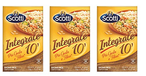 3x Riso scotti Integrale superfeiner Reis Vollkorn 1 Kg Italienisch Parboiled brown rice von Riso Scotti