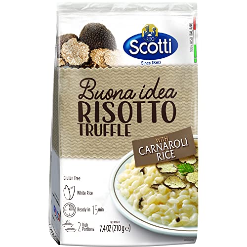 Riso Scotti - 210g Risotto Tartufo - Risottoreis die Nr. 1 in Italien - Risotto Reissorte für vielfältige Genusserlebnisse – Risotto Milanese – Die edle Variante mit Trüffel Riso Scotti - 210g Risotto Tartufo - Risottoreis die Nr. 1 in Italien - Risotto Reissorte für vielfältige Genusserlebnisse – Risotto Milanese – Die edle Variante mit Trüffel von Riso Scotti