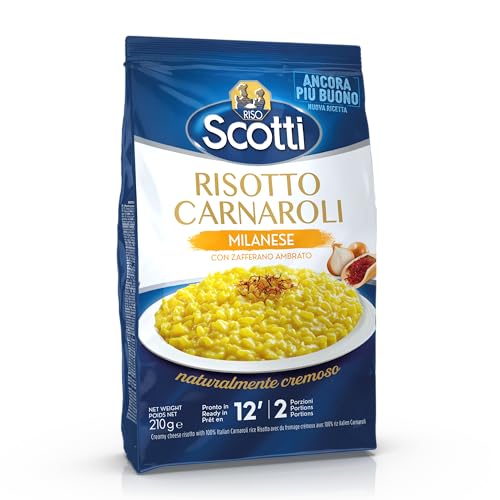 Riso Scotti Risotto Milanese – Fertigmischung mit Safran & Zwiebeln (10x 210g) | Risotto Reis Carnaroli | In 12 Min. fertig | Italienischer Risottoreis von Riso Scotti