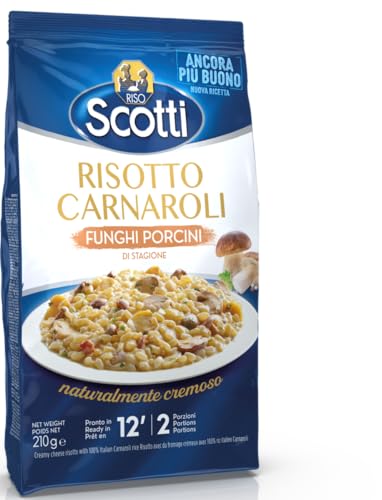 Riso Scotti Risotto Porcino – Risottoreis mit Steinpilzen (10x 210g) | Carnaroli Reis aus Italien | In 12 Min. fertig | Cremiges Pilzrisotto für 2 Portionen von Riso Scotti