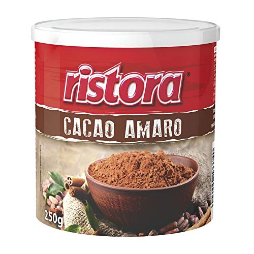 12x Ristora Cacao Amaro in polvere Ungesüßtes Kakaopulver bitterer Geschmack Gluten-frei Schokolade 250g von Ristora
