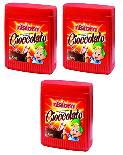 3x Ristora Cioccolato Zubereitet für Getränke mit Schokoladengeschmack Glutenfrei 500g Packung von Ristora