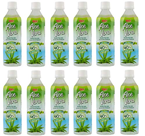12x Rita Aloe Vera Gusto Naturale Aromatisiertes Erfrischungsgetränk mit Saft und Fruchtfleisch von Aloe Vera Durstlöschung 500ml von Rita