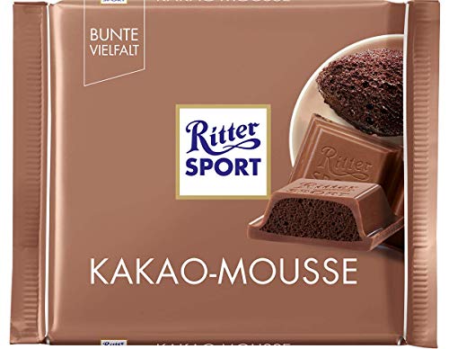 RITTER SPORT Kakao-Mousse, 100 g, Alpen-Vollmilchschokolade gefüllt mit luftiger Kakao-Creme, leckere Mousse au Chocolat umhüllt von feinster Schokolade von Ritter Sport