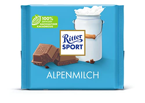 Ritter Sport 250g Alpenmilch, Feinste Vollmilchschokolade mit cremigem Geschmack, Schokoladen-Klassiker zum Genießen, Geschenkidee, 250g Tafel Ritter Sport 250g Alpenmilch, Feinste Vollmilchschokolade mit cremigem Geschmack, Schokoladen-Klassiker zum Genießen, Geschenkidee, 250g Tafel von Ritter Sport