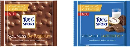 Ritter Sport 3 x Voll Nuss / 2 x Volmilch laktosefrei je 100gr = 500gr von Ritter Sport