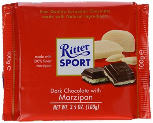 Ritter Sport Dark Chocolate with Marzipan -- 3.5 oz by Ritter Ritter Sport Dark Chocolate with Marzipan -- 3.5 oz by Ritter von Ritter Sport