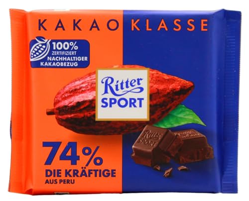 Ritter Sport Kakao Klasse 74% die Kräftige Schokolade, 12er Pack (12 x 100g) von Ritter Sport