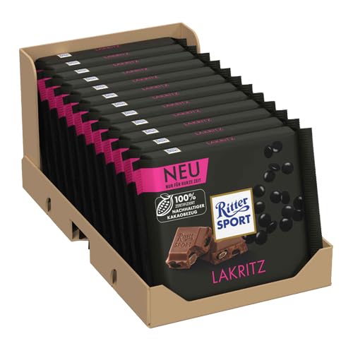 Ritter Sport - Lakritz Vollmilchschokolade - 12x 100g Ritter Sport - Lakritz Vollmilchschokolade - 12x 100g von Ritter Sport