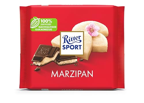 Ritter Sport Marzipan, dunkle Halbbitterschokolade aus Edel-Kakao, gefüllt mit Edel-Marzipan aus kalifornischen Mandeln, perfekt zum Naschen und Genießen, Geschenkidee, 100g Tafel Ritter Sport Marzipan, dunkle Halbbitterschokolade aus Edel-Kakao, gefüllt mit Edel-Marzipan aus kalifornischen Mandeln, perfekt zum Naschen und Genießen, Geschenkidee, 100g Tafel von Ritter Sport