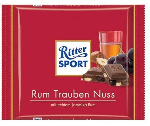 Ritter Sport Rum-Trauben-Nuss (12x 100g Schokoladen-Tafeln)