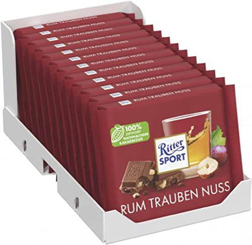 Ritter Sport Rum Trauben Nuss Schokolade, 12er Pack (12 x 100g) von Ritter Sport