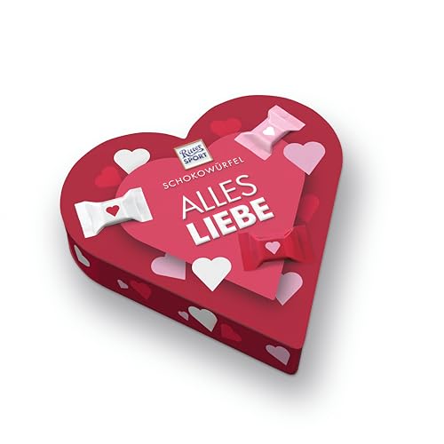 Ritter Sport Schokowürfel Herz Alles Liebe, Vollmilchschokolade mit feiner Füllung, der perfekte Geschenk für Schokoladenliebhaber, geeignet für Muttertag und Vatertag, 119g Ritter Sport Schokowürfel Herz Alles Liebe, Vollmilchschokolade mit feiner Füllung, der perfekte Geschenk für Schokoladenliebhaber, geeignet für Muttertag und Vatertag, 119g von Ritter Sport