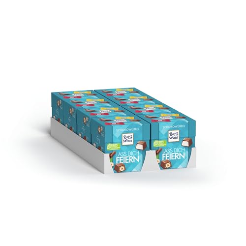 Ritter Sport Schokowürfel Lass dich feiern, Joghurt, Schoko Crisp, Mousse au Chocolat, Voll-Nuss in Nugatcreme, Karamell Duo, geeignet für Muttertag und Vatertag, 8 Boxen mit je 176 g Ritter Sport Schokowürfel Lass dich feiern, Joghurt, Schoko Crisp, Mousse au Chocolat, Voll-Nuss in Nugatcreme, Karamell Duo, geeignet für Muttertag und Vatertag, 8 Boxen mit je 176 g von Ritter Sport
