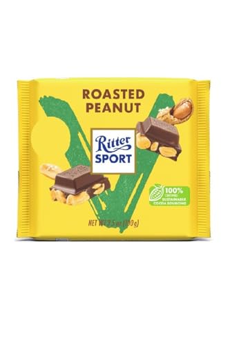 Ritter Sport Vegan Roasted Peanut, Schokolade-Kuvertüre mit knackig gerösteten & gesalzenen Erdnüssen, perfekt zum Naschen und Genießen, 100g Tafel Ritter Sport Vegan Roasted Peanut, Schokolade-Kuvertüre mit knackig gerösteten & gesalzenen Erdnüssen, perfekt zum Naschen und Genießen, 100g Tafel von Ritter Sport