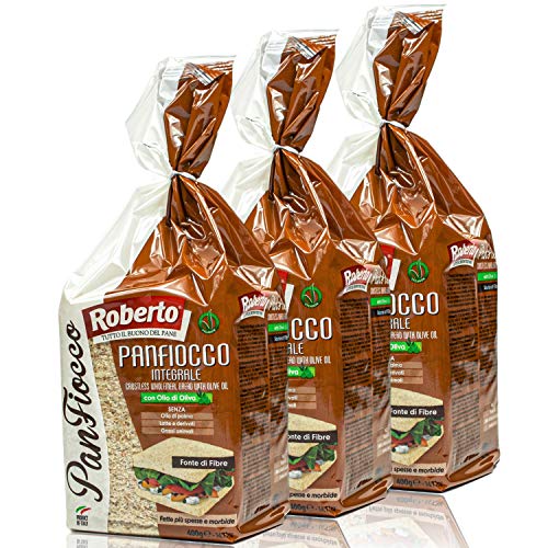 Roberto - 3er Pack Original italienisches Tramezzini Brot mit Olivenöl - Vollkornbrot Tramezzone (Toast ohne Rand, Rinde) in 400 g Packung von Roberto