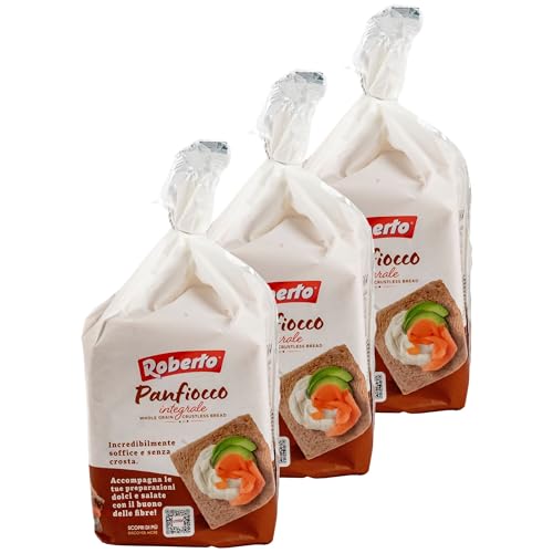 Roberto - 3er Pack Original italienisches Tramezzini Brot mit Olivenöl - Vollkornbrot Tramezzone (Toast ohne Rand, Rinde) in 400 g Packung von Roberto