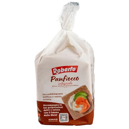 Roberto - Original italienisches Tramezzini Brot mit Olivenöl - Vollkornbrot Tramezzone (Toast ohne Rand, Rinde) in 400 g Packung von Roberto