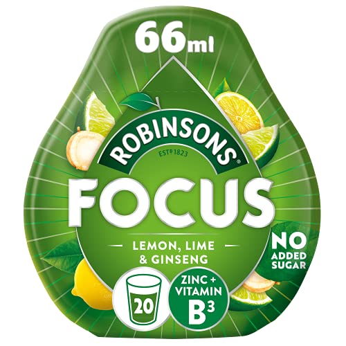 Robinsons Benefit Drops Focus Zitrone, Limette und Ginsenggeschmack, 66 ml(1er Pack) von Robinsons