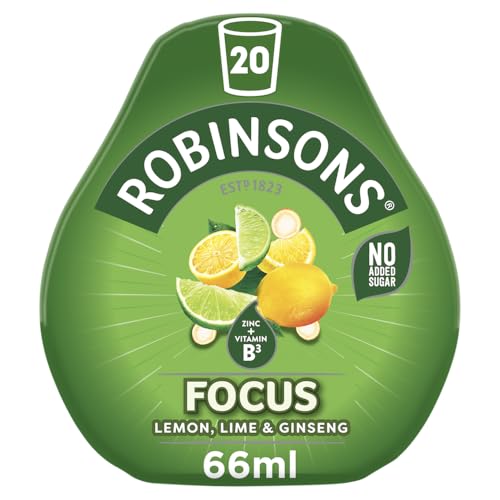 Robinsons Benefit Drops Focus Zitrone, Limette und Ginsenggeschmack , 66 ml(1er Pack) von Robinsons