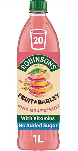 Robinsons Fruit and Barley - Echter Obstkürbis, kalorienarm, rosa Grapefruit - 1 Liter, 20 Portionen von Robinsons