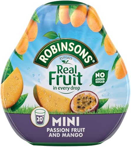 Robinsons Mini – ohne Zuckerzusatz – kalorienarm – Passionsfrucht und Mango – ergibt 20 Getränke pro Packung von Robinsons