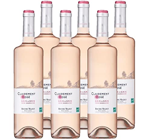 Clairement Rosé de Roche Mazet - Rebsortenwein Trocken Grenache Gris - IGP Pays d'Oc (6 x 0,75 l) von Roche Mazet