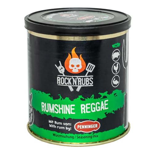 ROCK'N'RUBS Grillgewürz Rumshine Reggae - BBQ Rub zum Grillen mit aromatischer Kräutermischung & Rum - 90 g Dose von ROCK`N RUBS