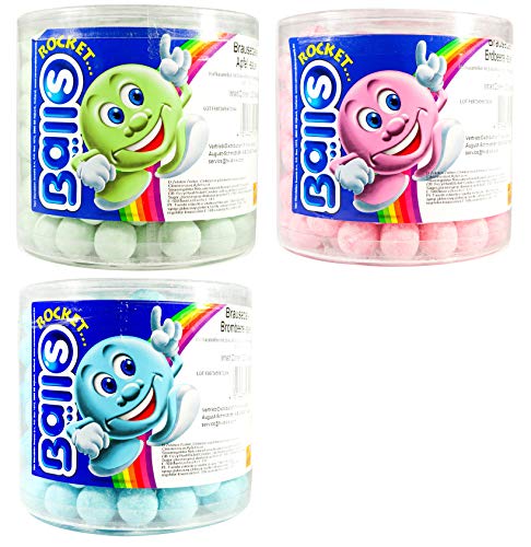 3 Dosen a 1400g Tri D'Aix Rocket Balls Mix Brombeere, Erdbeere und Apfel + Space Riegel von Onlineshop Bormann von Rocket Balls