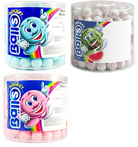 3 Dosen a 1400g Tri D'Aix Rocket Balls Mix Brombeere, Melone und Erdbeere + Space Riegel von Onlineshop Bormann von Rocket Balls