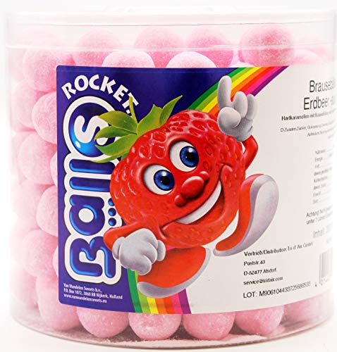 Rocket Balls Brausebälle Erdbeer sauer, 3er Pack (3 x 1.5 kg) von Rocket Balls