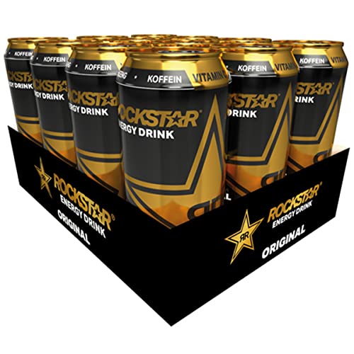 Rockstar Energy Drink Original - Koffeinhaltiges Erfrischungsgetränk für den Energie Kick, EINWEG (12x 500ml) von Rockstar