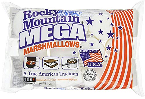 Rocky Mountain MEGA Marshmallows, extra große, traditionell amerikanische Süßigkeiten zum Rösten am Lagerfeuer, Grillen oder Backen, 12 x 340g von Rocky Mountain