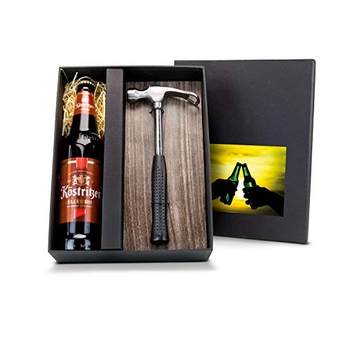 Römer Präsente Geschenkset: Feierabend-Hammer, inkl. 1 Flasche Bier und echtem Werkzeughammer mit Flaschenöffner - ideal für Handwerker und DIY Meister! von Römer Präsente