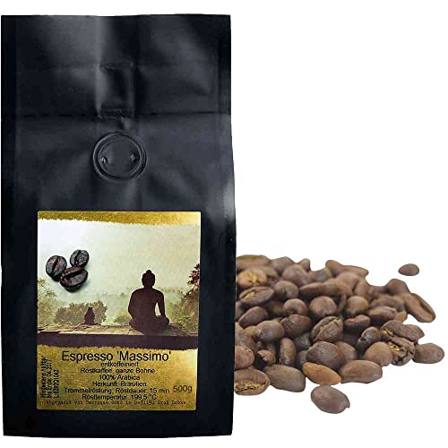 Espresso Kaffee Massimo entko ganze Bohnen,100% Arabica Vegan Rösterei Machwitz Deutschland 500g-Pack von Barrique