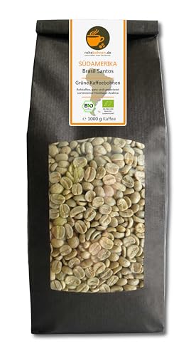 Bio Rohkaffee Arabica Brasil Santos 1000g von Rohebohnen