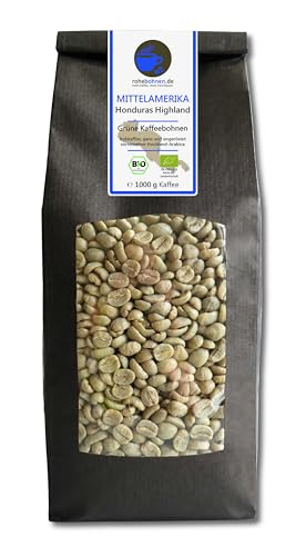 Bio Rohkaffee - Grüner Hochland Kaffee Honduras Highland (grüne Kaffeebohnen 1000g) - GMP zertifiziert von Rohebohnen