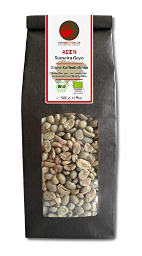 Bio Rohkaffee - Grüner Hochland Kaffee Sumatra Gayo (grüne Kaffeebohnen 500g) - GMP zertifiziert von Rohebohnen