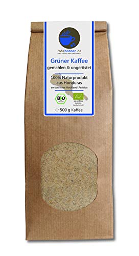 Grüner Kaffee bio gemahlen - Honduras (Rohkaffee gemahlen 500g) von Rohebohnen